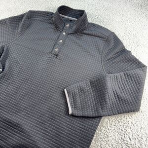 Rhone Sweater Jacket Mens 2XL Black Gramercy Quilted Pullover 1/4 Snap Mock Neck